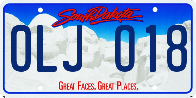 SD license plate 0LJO18
