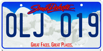 SD license plate 0LJO19