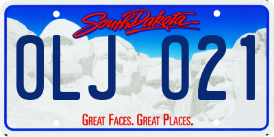 SD license plate 0LJO21