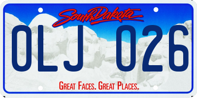 SD license plate 0LJO26