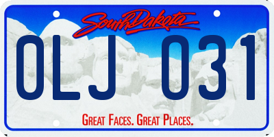 SD license plate 0LJO31