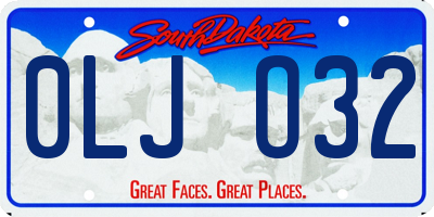 SD license plate 0LJO32