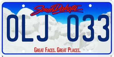 SD license plate 0LJO33