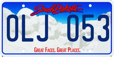 SD license plate 0LJO53