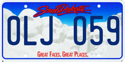 SD license plate 0LJO59
