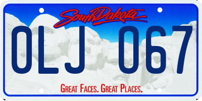 SD license plate 0LJO67