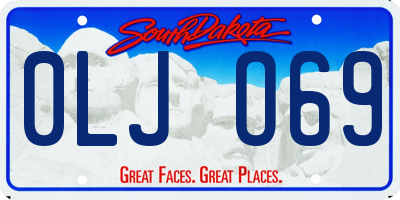 SD license plate 0LJO69