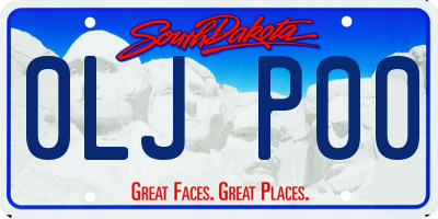 SD license plate 0LJP00