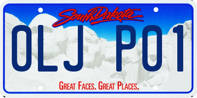 SD license plate 0LJP01