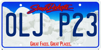 SD license plate 0LJP23