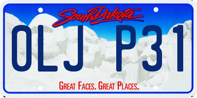 SD license plate 0LJP31