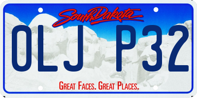 SD license plate 0LJP32