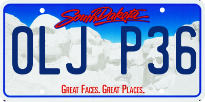 SD license plate 0LJP36