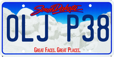 SD license plate 0LJP38