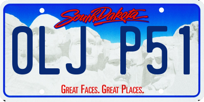 SD license plate 0LJP51