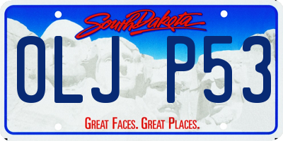 SD license plate 0LJP53
