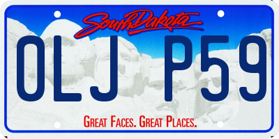 SD license plate 0LJP59