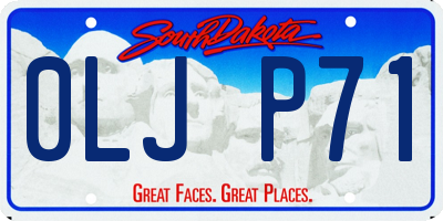 SD license plate 0LJP71