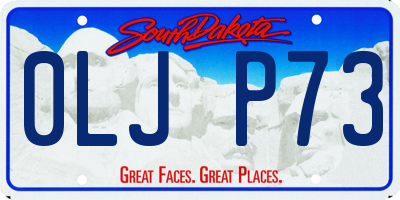 SD license plate 0LJP73