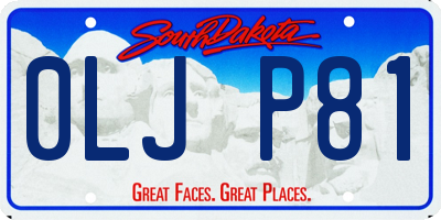 SD license plate 0LJP81