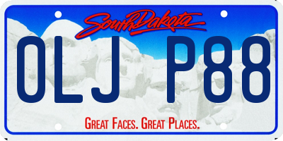 SD license plate 0LJP88