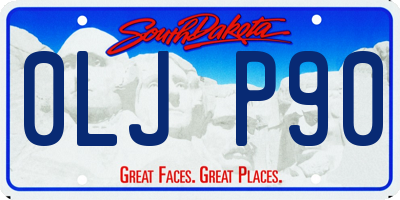 SD license plate 0LJP90