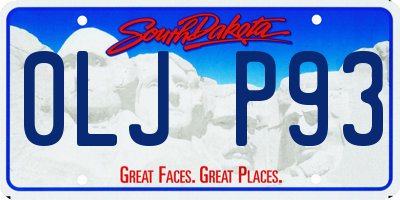 SD license plate 0LJP93