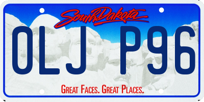 SD license plate 0LJP96