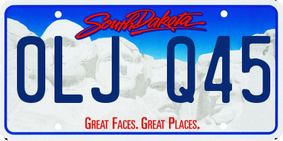 SD license plate 0LJQ45