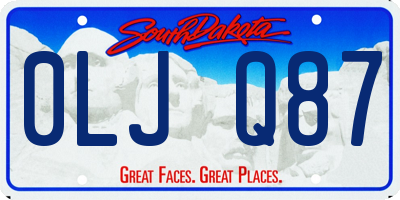 SD license plate 0LJQ87