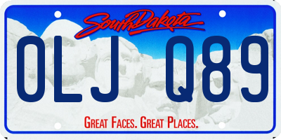 SD license plate 0LJQ89