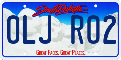 SD license plate 0LJR02