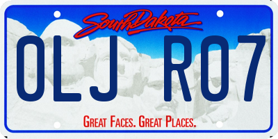 SD license plate 0LJR07