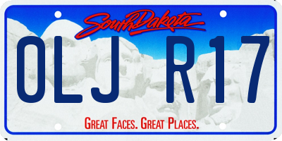 SD license plate 0LJR17
