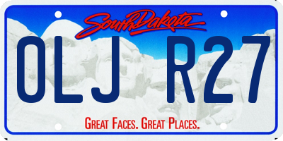 SD license plate 0LJR27
