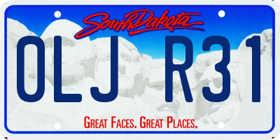SD license plate 0LJR31