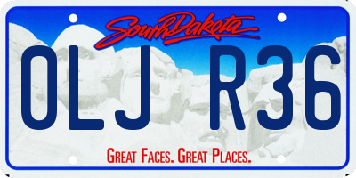 SD license plate 0LJR36