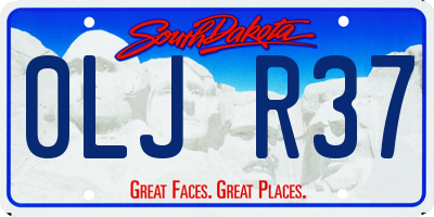 SD license plate 0LJR37
