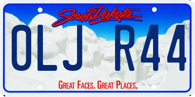 SD license plate 0LJR44