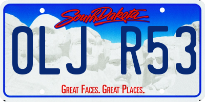 SD license plate 0LJR53