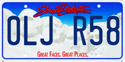 SD license plate 0LJR58