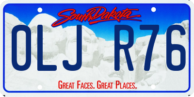 SD license plate 0LJR76
