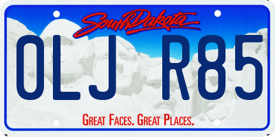 SD license plate 0LJR85