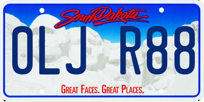 SD license plate 0LJR88