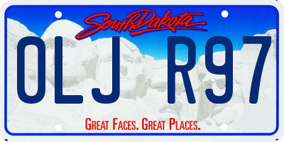 SD license plate 0LJR97