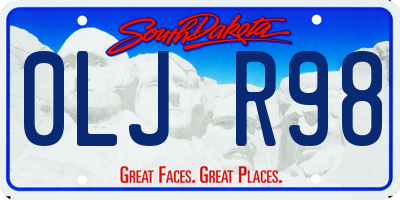 SD license plate 0LJR98