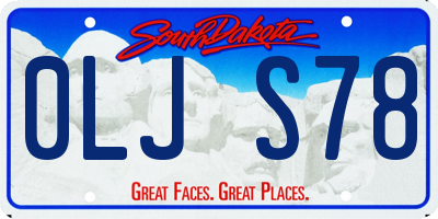 SD license plate 0LJS78