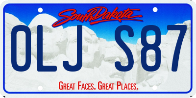 SD license plate 0LJS87