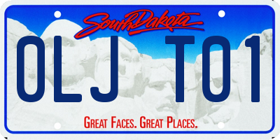 SD license plate 0LJT01