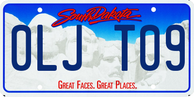 SD license plate 0LJT09